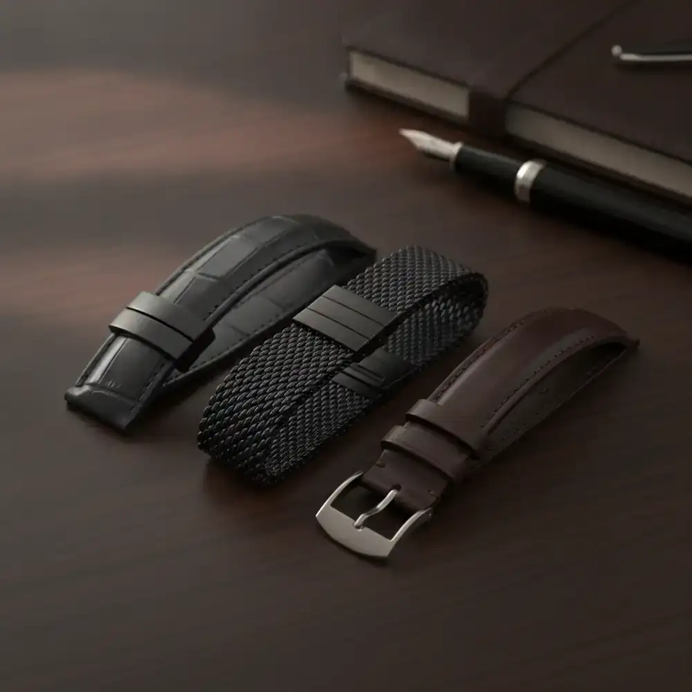 Premium leather and metal watch straps
